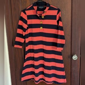 Duffield Lane Stripe Polo Long Sleeve Tshirt Dress Size Medium